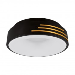 Griestu SMD LED gaismas ķermeņi 230V, 24 W, 2870 lm, Krāsa: melna/zelta, Gaismas krāsa: neitrāli balta