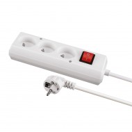 Pagarinātājs ar zemējumu un slēdzi 230V, 3680 W, balta