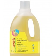 Organisks šķidrais veļas mazgāšanas līdzeklis Sonett Color Mint & Lemon Concentrate krāsainiem audumiem 1,5 l