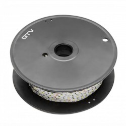 LED lente Zibspuldze 3528, 600 LED, 6500K, 9,6 W/1 m, IP20, 8 mm, 50 m spole, DC12V LD-3528-600-20-ZB-50 GTV