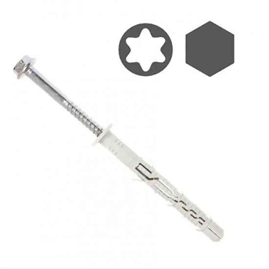 Wkret-met Neilona fasādes enkurs ar skrūvi KPR-Fast-K, Torx un atslēgas galva, 10x230mm (25gab)