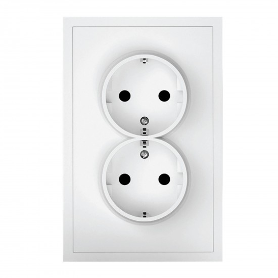 043-518 ADRIA Schuko 2-viet.rozete z/a 16A 250V balta 043-518 ADRIA Schuko 2-viet.rozete z/a 16A 250V balta