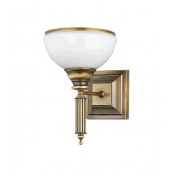 ARGOS 1P, sienas lampa, E27 max.60W, metāls, patinēts misiņš, stikla abažūrs