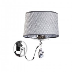 ACHAJA 1P, sienas lampa, E27 maks. 60W, metāls, hroms, pelēks abažūrs