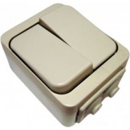 Slēdzis, 1+1, Stromfors, V/A, IP44, pelēks