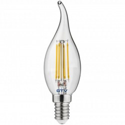 LED lampa C35L, FILAMENT, E14, 4 W, 440 Lm, 4000K, 220-240V, 360° LD-C35FL4-40L GTV