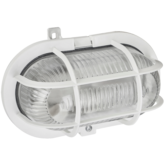 LED Ārējāis gaismeklis ovāls ar aizsardz.60W IP44, E27, balts