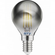LED spuldze FILAMENT G45, E14, 4 W, 200 Lm, 1800K, 220-240V, 360°, pelēka LD-G45FP4-18 GTV