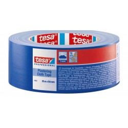 Tesa 4398 Plastering Cloth Tape auduma apmetēju lente ārdarbiem, UV (2 ned.), zila, 50mm x 25m