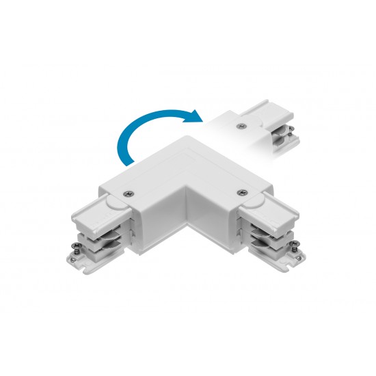 Savienotājs L 90° (3-fāzu) X-RAIL, 101x101mm, regulējams, Z/W, melns GTV