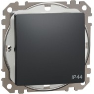 Выключатель IP44 10AX антрацит Sedna Design