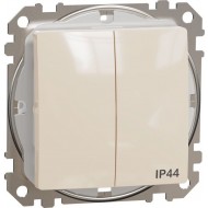 Slēdzis 1+1 IP44 10AX bēšs Sedna Design