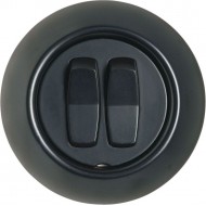 Выключатель, 2-кл., 16A, 250V, черный, Renova