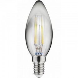 LED spuldze FILAMENT C35, C35, 2700K, E14, 4.0W, AC220-240V, 360°, 300lm, 44mA, pelēka LD-C35FEP4-30 GTV