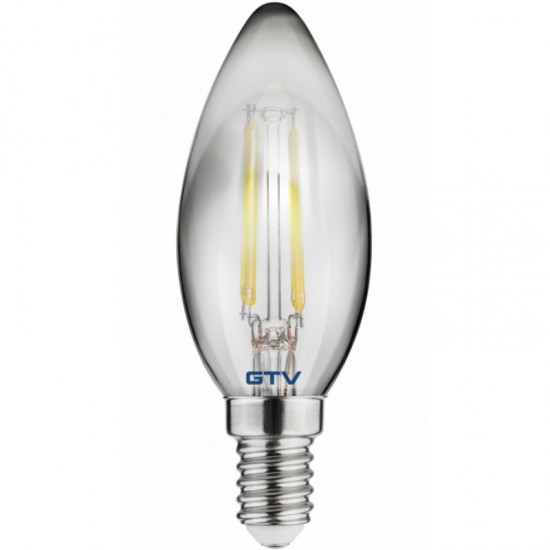 LED spuldze FILAMENT C35, E14, 4 W, 200 Lm, 1800K, 220-240V, 360°, pelēka LD-C35FP4-18 GTV