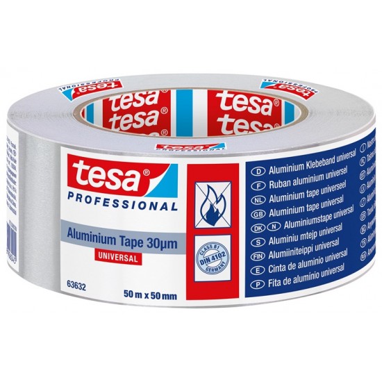 Tesa 63632 Universālā alumīnija līmlente -40C+160C, 50mm x 25m