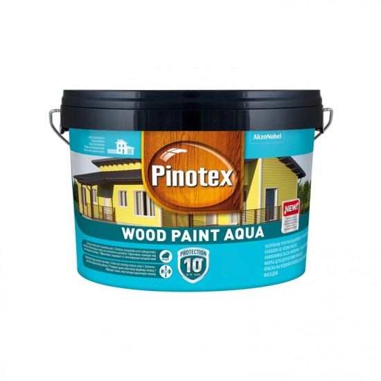 Pinotex Wood Paint Aqua BW Krāsa koka fasādēm, balta, 2.5L