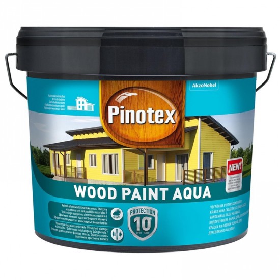 Pinotex Wood Paint Aqua BW Krāsa koka fasādēm, balta, 9L