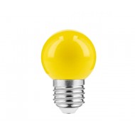 LED spuldze E27, B45, 1W, 50lm, AC220-240V, 270°, dzeltena