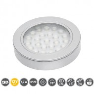 Светильник cветодиодный (встраиваемый/накладной) VASCO, 12V DC, 1,7W, 24 SMD3528, IP20, 150lm, 3000K, 200см провод с miniAMP (2 болта, лента 3M) LD-VA24CB-53 GTV