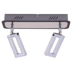 Sienas un griestu SMD LED apgaismes ķermeņi 230V, 2 x 6 W, Krāsa: hroms/venge, Gaismas krāsa: silti balta