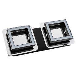 Sienas un griestu SMD LED apgaismes ķermeņi 230V, 2 x 5 W, Krāsa: hroms/ melna, Gaismas krāsa: neitrāli balta