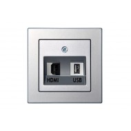 Liregus HDMI+USB-002-01 E/Mt Разъем  HDMI+USB/металл