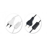 Vads elektroierīcēm HO3VVH2-F 2x075/2m balts vads ar ieslēgšanas/izslēgšanas pogu