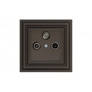 Liregus IAL-3-10-01.R/ON31 TV+R+SA -10dB. zemapmetuma rozete cauri. -8dB."Retro"/matēta brūna