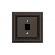 Liregus AIKL-011-01.R/ON31 Накладка прямая (с кронштейном) для розеток типа «keystone»: компьютер/телефон/телевизор/HDMI/USB. «Ретро» б/п (без рамки) матовый коричневый