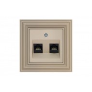 IKL-002-01.R/ONC 2xRJ45 kat.6.e 2 vietīga datora ligzda"Retro"/matēta bēša
