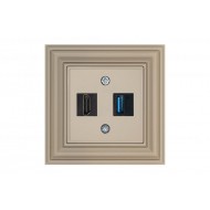 Liregus HDMI+USB-002-01.R/ONC ligzda "Retro"/matēta bēša