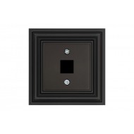 AIKL-011-01.R/ON59 прямая крышка для 1xRJ45/TV/HDMI/USB. «Ретро»/матовый черный (без рамки)