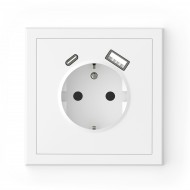 043-519 ADRIA розетка Schuko с USB A+C, 16 А, 250 В, белая