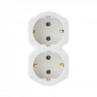 Adapteris 2 izejām ar bērnu aizsardzību, 16 A, 250 V
