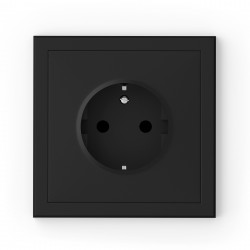 043-616 ADRIA розетка Schuko с заземлением, 16A, 250V~, чёрная