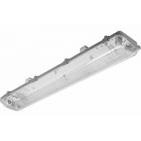 Aizzīmogots LED gaismeklis G-TECH 218, T8 LED-J, G13, AC220-240V, 50/60Hz, IP65, ABS/PC, pelēks GT-HER2X18-00 GTV