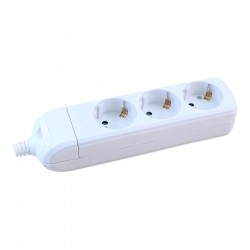 Pagarinātājs 3-vietīgs H05VV-F 3G1.5mm2, 5M balts