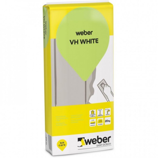 Weber VH White balta mitrumizturīga nobeiguma špaktele, 20kg