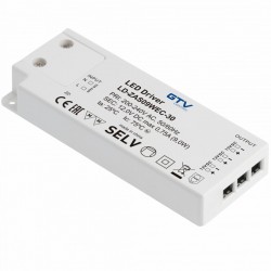 Barošanas avots SLIM EASY CLICK 12V, 20W, ieeja 220-240VAC, IP20, izmērs 129x42x16 mm, ar mini pastiprinātāja savienotājiem un strāvas spraudni LD-ZAS20WEC-30 GTV