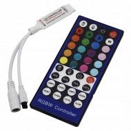 Bezvadu kontrolieris RGBW LED sloksnēm ar 40 pogu tālvadības pulti, 12V, 8A, 96W Bezvadu kontrolieris RGBW LED sloksnēm ar 40 pogu tālvadības pulti, 12V, 8A, 96W