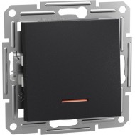 Pārslēdzis 1P ar lampu z/a, 10A, antracīts Asfora