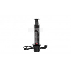 Uznirstoša galda ligzda ⌀6cm ar 1,8 m kabeli, INOX, Schuko, 3 x 230V AC/16A; 3680W; IP20; kabeļa garums 1,8 m, izmantošanai mēbelēs; INOX