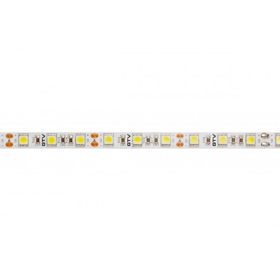 LED lente FLASH 5050, 300 LED, 3200K, 72W, 900 lm/1m, IP20, 10mm, 5m spole, DC12V LD-5050-300-20-CB GTV