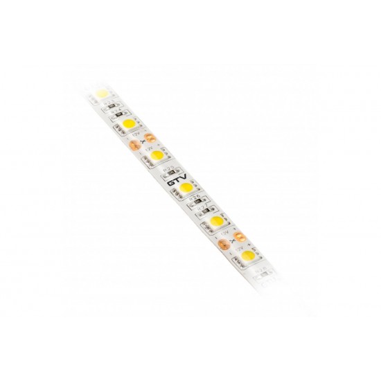 LED lente Zibspuldze 5050, 300 LED 4000K, 72W, IP65 10mm, 5m spole, DC12V LD-5050-300-65-NE4 GTV