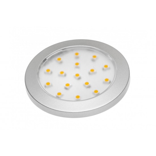 LED lampa (virsmas) LUMINO SILVER, 12V DC, 1,5W, 16 SMD3528, IP20, 70-85lm, 3000K, 2m vads ar mini-AMP LD-LU16CB-53 GTV