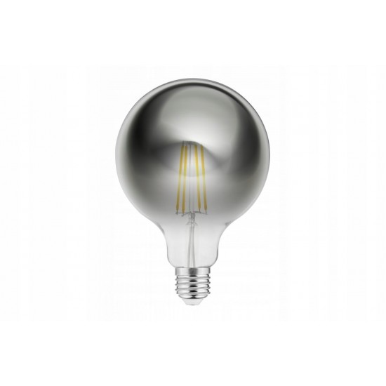 LED spuldze FILAMENT G125, E27, 8 W, 450 Lm, 1800K, 220-240V, 360°, pelēka LD-G125FP8-18 GTV