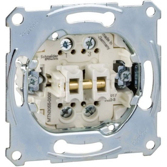 Dubultā pbtn insrt izveidot kontaktu 1 pols, flush-mntd, 10 A, AC 250 V, skrūves termins Dubultā pbtn insrt izveidot kontaktu 1 pols, flush-mntd, 10 A, AC 250 V, skrūves termins