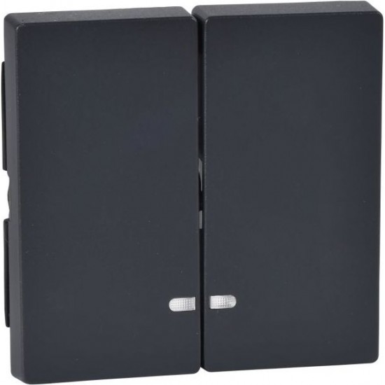Rocker, Merten System M, 2-grupas ar indikatora logu, antracīts Rocker, Merten System M, 2-grupas ar indikatora logu, antracīts