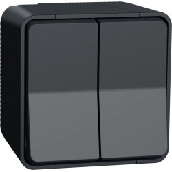 2 Slēdzis, Mureva Styl, komplekts produkts, 1-polu 2-way, elektromehānisks, 10AX, IP55, pelēks